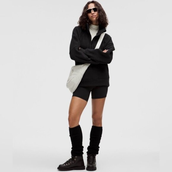 Lululemon Scuba Oversized Tumbled Fleece Funnel-Neck,Half Zip sweater.Black.XS/S - Picture 14 of 16